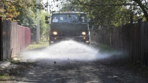 В Амурской области военные проводят дезинфекцию после наводнения - gtrkamur.ru