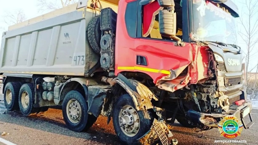 В Приамурье кроссовер пробил кабину грузовика: водитель легкового авто погиб - gtrkamur.ru