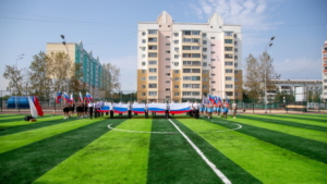 В школе № 10 Благовещенска открыли новый стадион - gtrkamur.ru