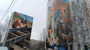 Московские художники завершили работу над тремя муралами в Тынде - gtrkamur.ru