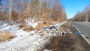 В Приамурье регоператор невольно устроил свалку на дороге из-за возгорания в мусоровозе - gtrkamur.ru
