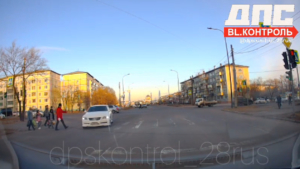 Водителя, который чуть не сбил пешеходов в Благовещенске, оштрафовали - gtrkamur.ru