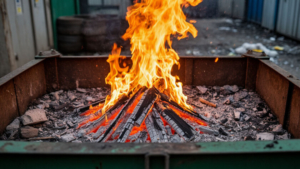 Операторы ТКО бьют тревогу: в области участились пожары в мусорных контейнерах из-за горячей золы - gtrkamur.ru